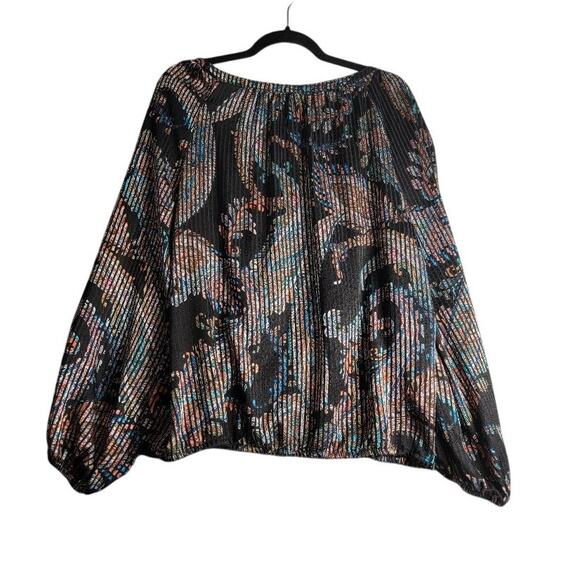 Anthropologie Maeve Madeira Burnout Blouse Top Women's Sz Large Colorful - Picture 3 of 10